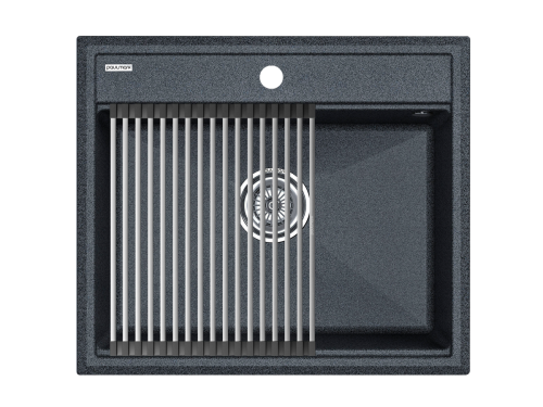 Кухонная мойка + коландер Paulmark PM115951-DG+R375-BS 60х50 цвет серый